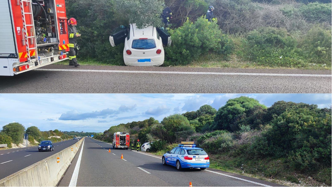 Incidente A Sassari Auto Esce Fuori Strada Interviene La Polizia